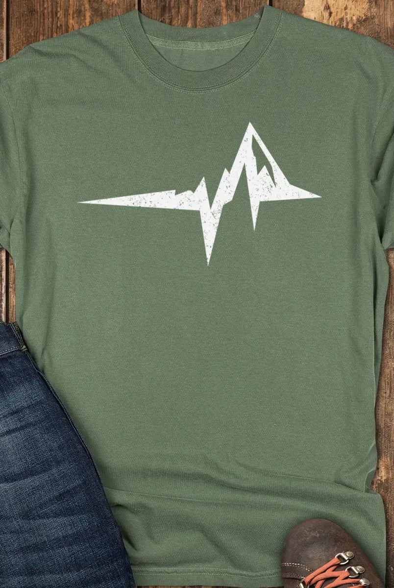 The Mountain Heartbeat Tee - Moss