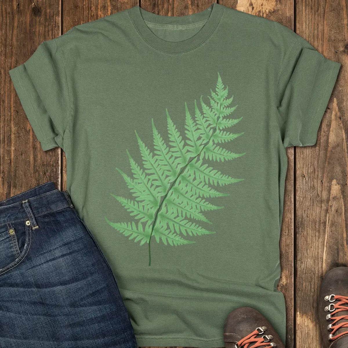 A Simple Leaf Tee - Moss