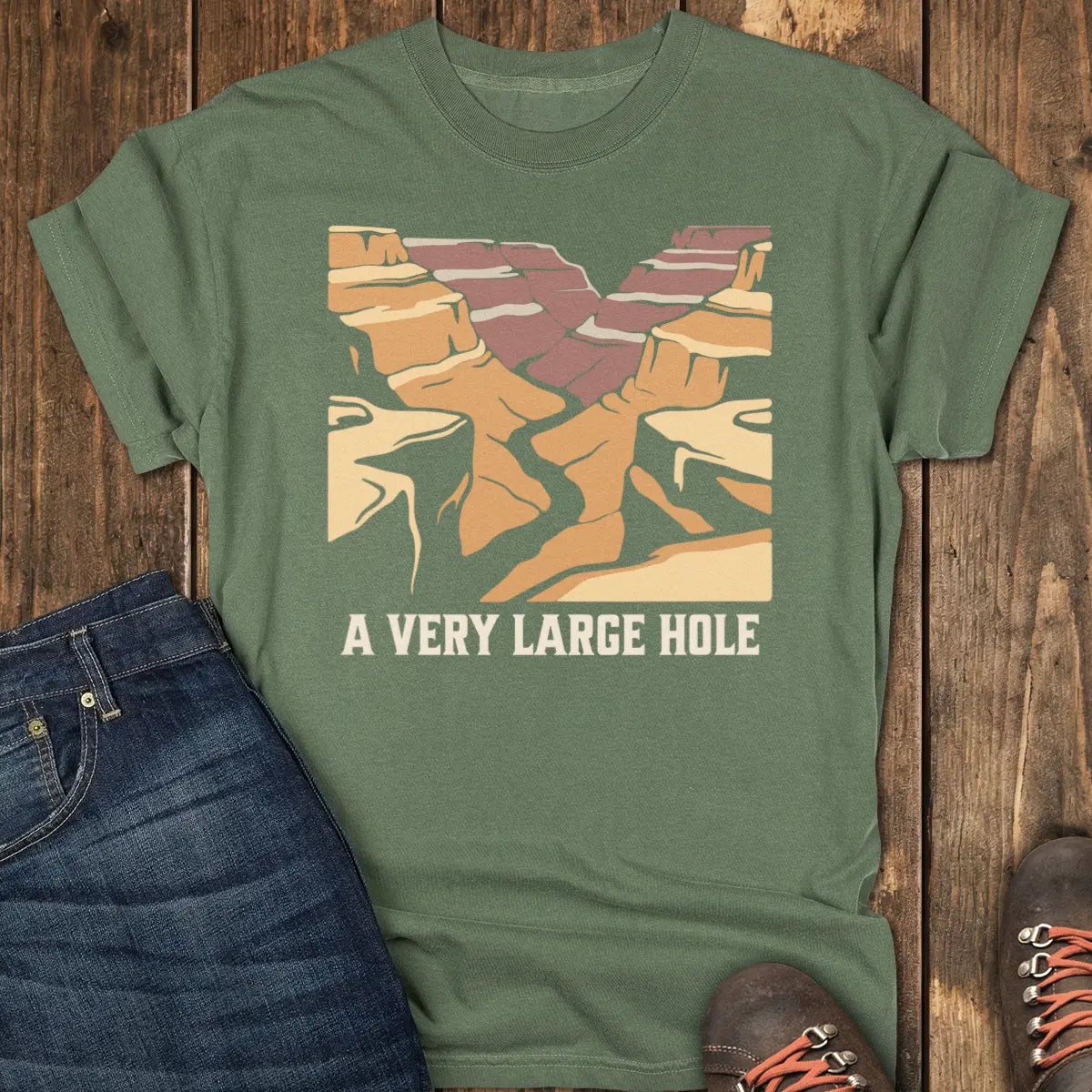 A Very Large Hole Tee - Moss