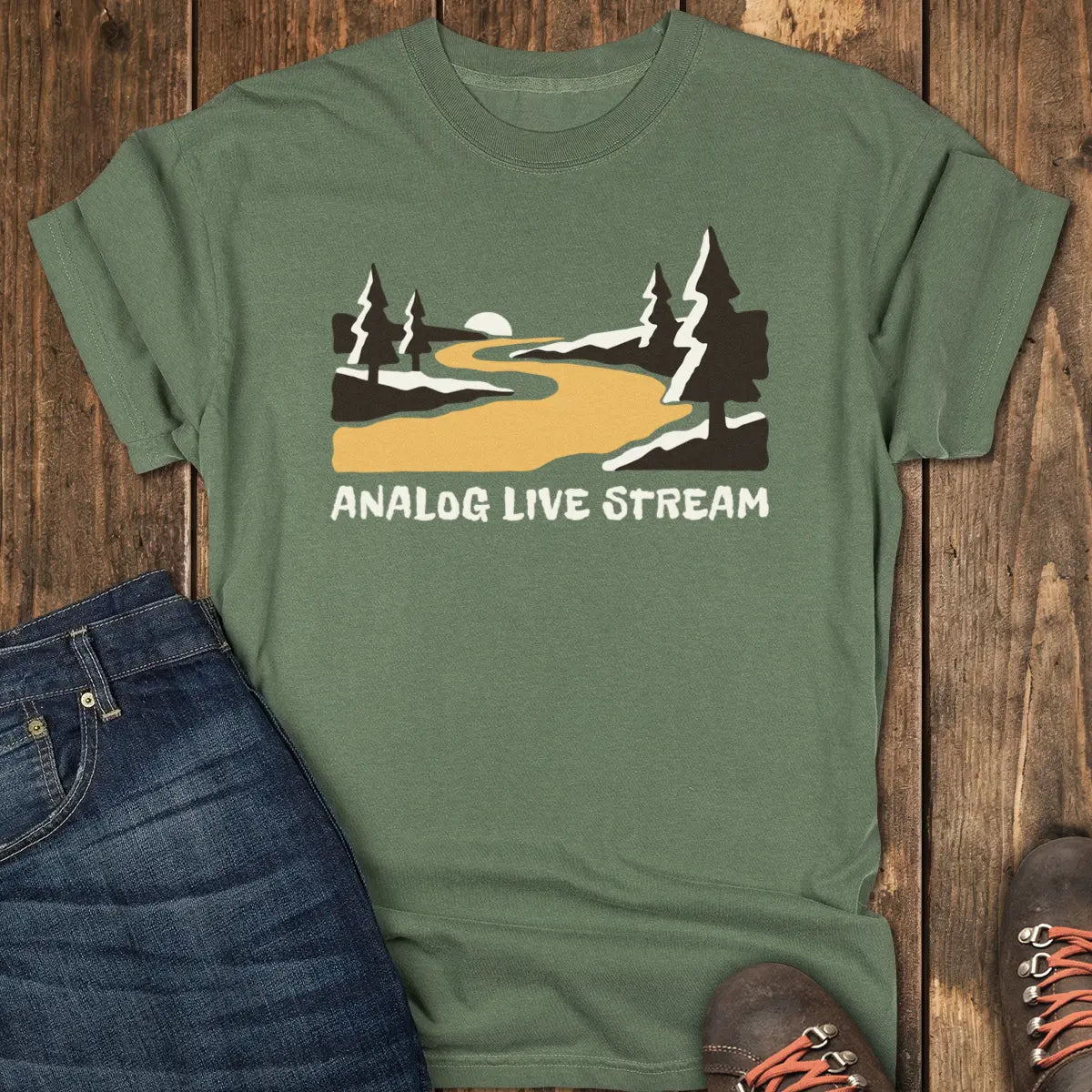 Analog Live Stream Tee - Moss