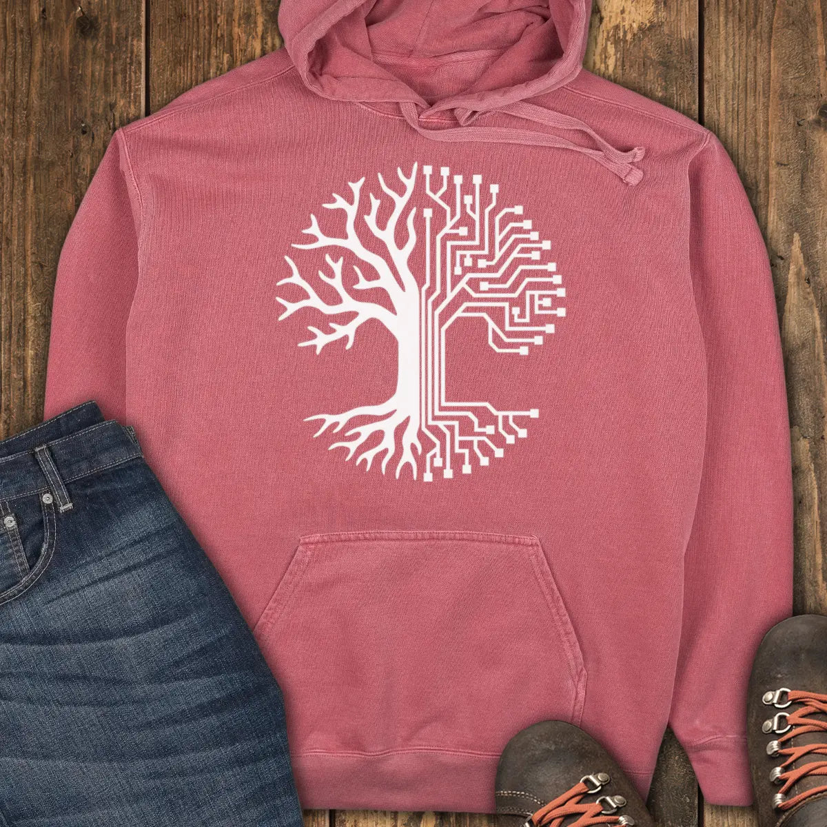Analog Roots Hoodie - Crimson