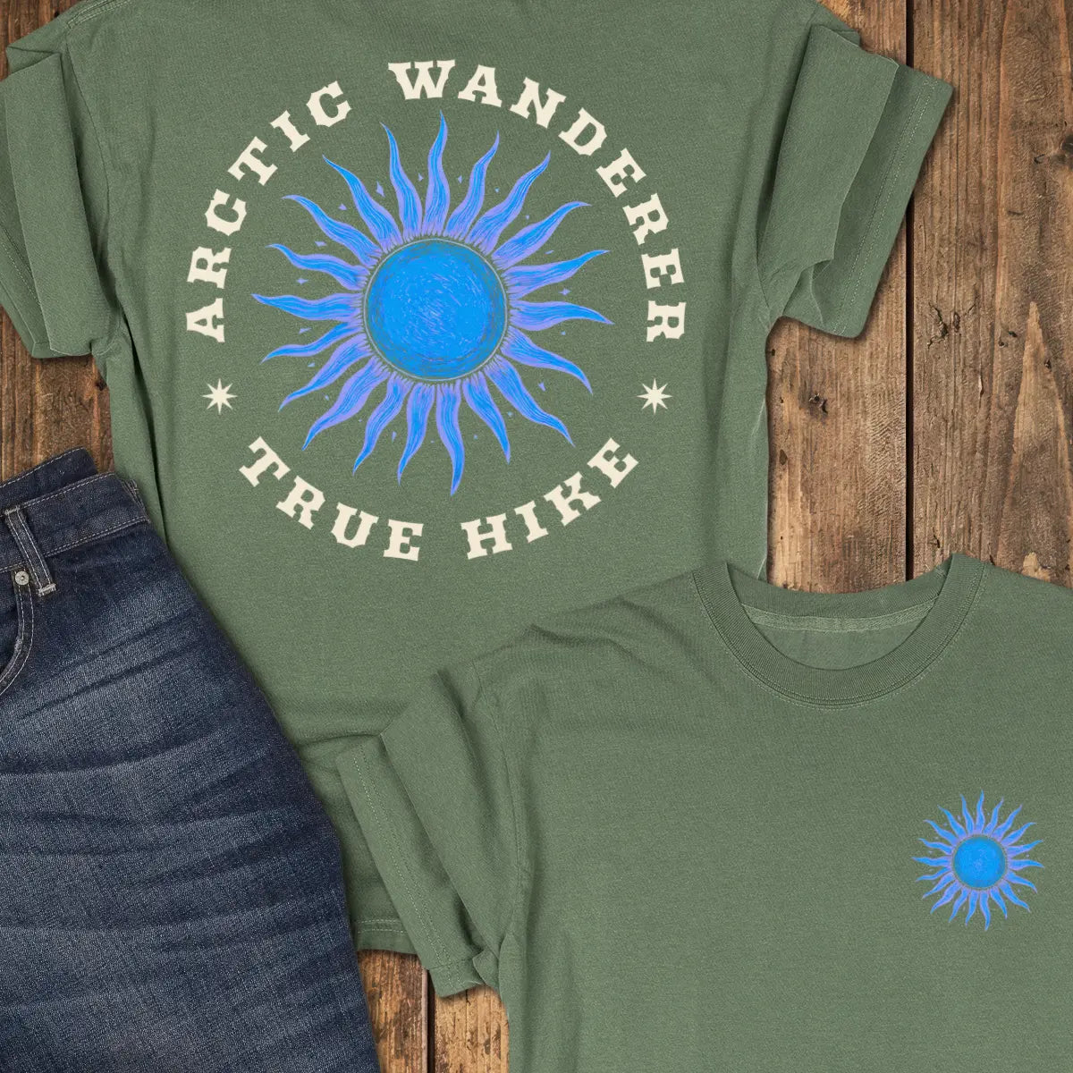 Arctic Wanderer — Back Print Tee - Moss