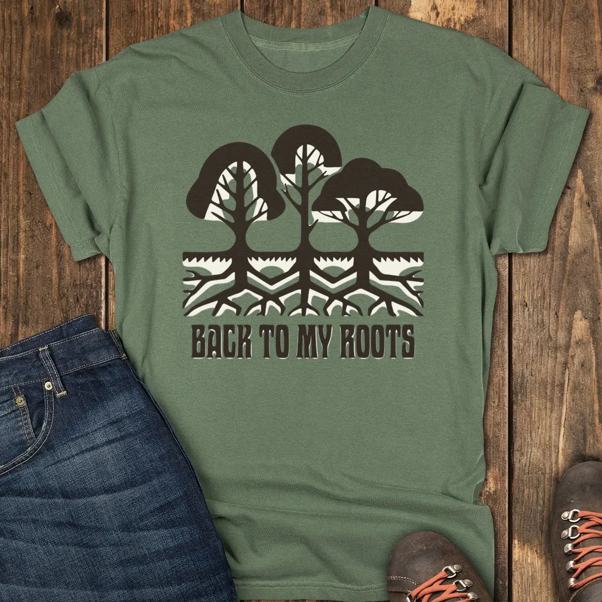 Back to My Roots Tee - Moss