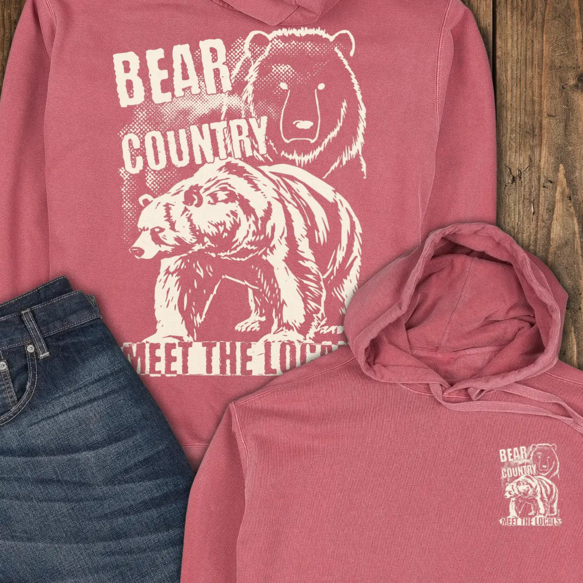 Bear Country Hoodie - Crimson