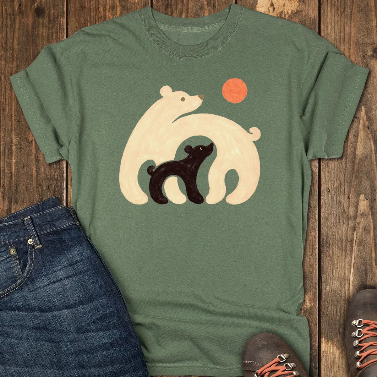 Bear Hug Tee - Moss