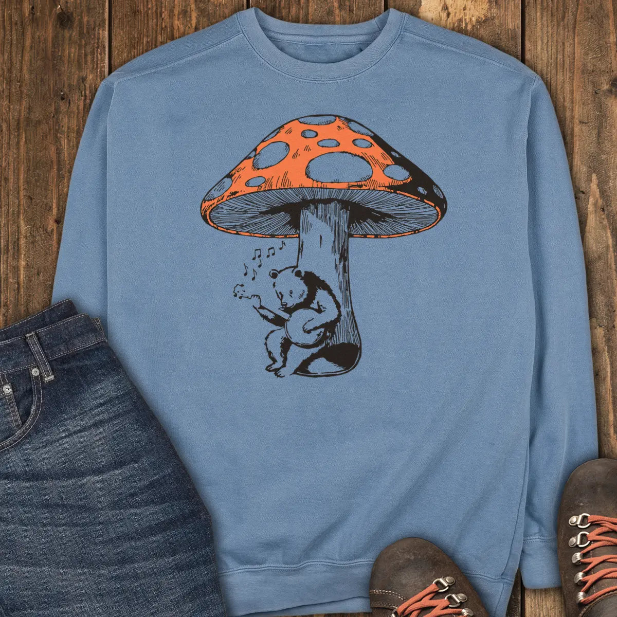 Bear Unplugged Sweatshirt - Blue Jean