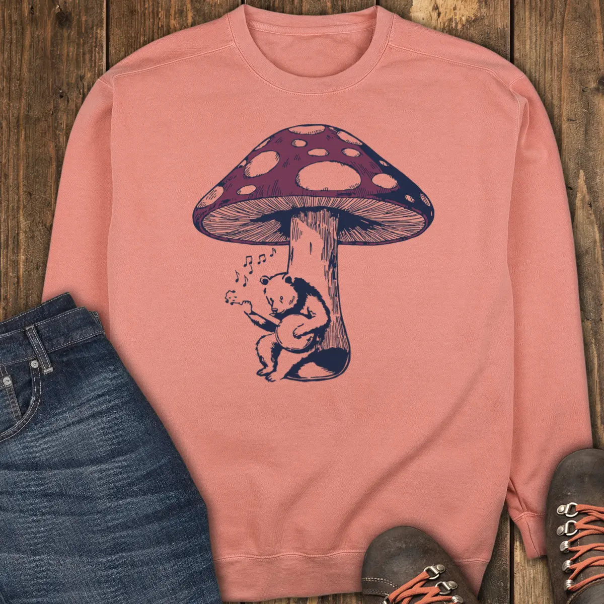 Bear Unplugged Sweatshirt - Terracotta