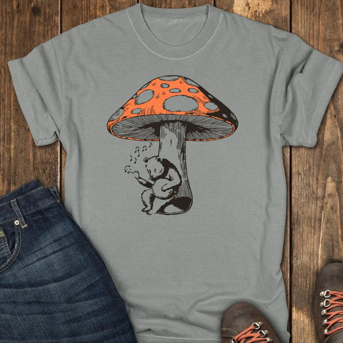Bear Unplugged Tee - Grey