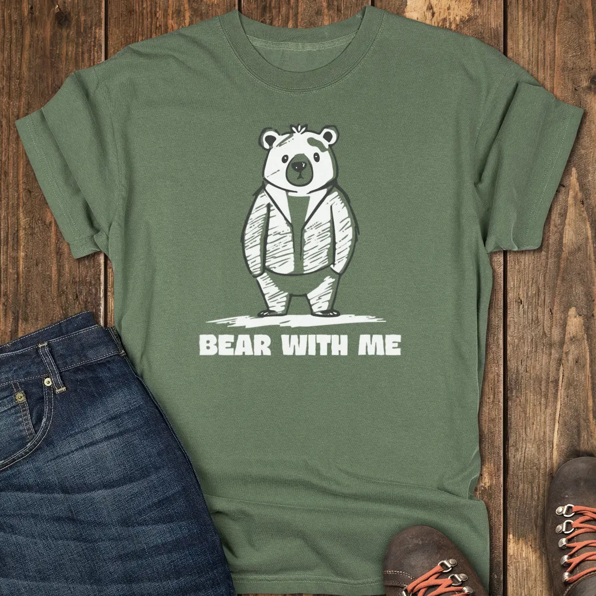Bear with Me Tee - Moss
