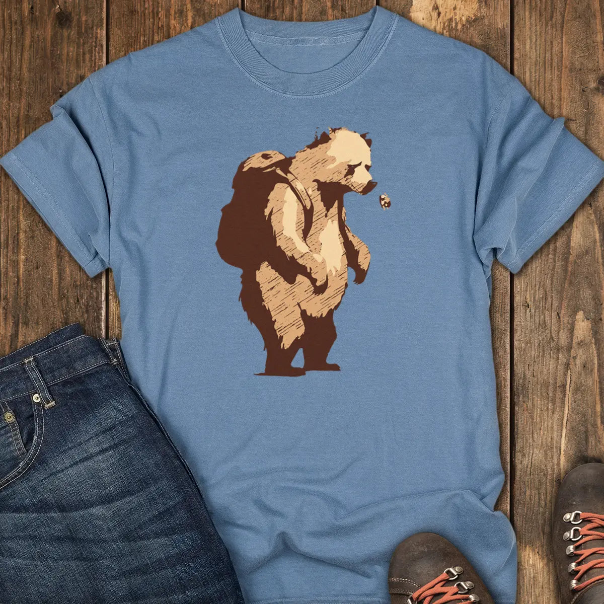 Bear and Ladybug Tee - Blue Jean