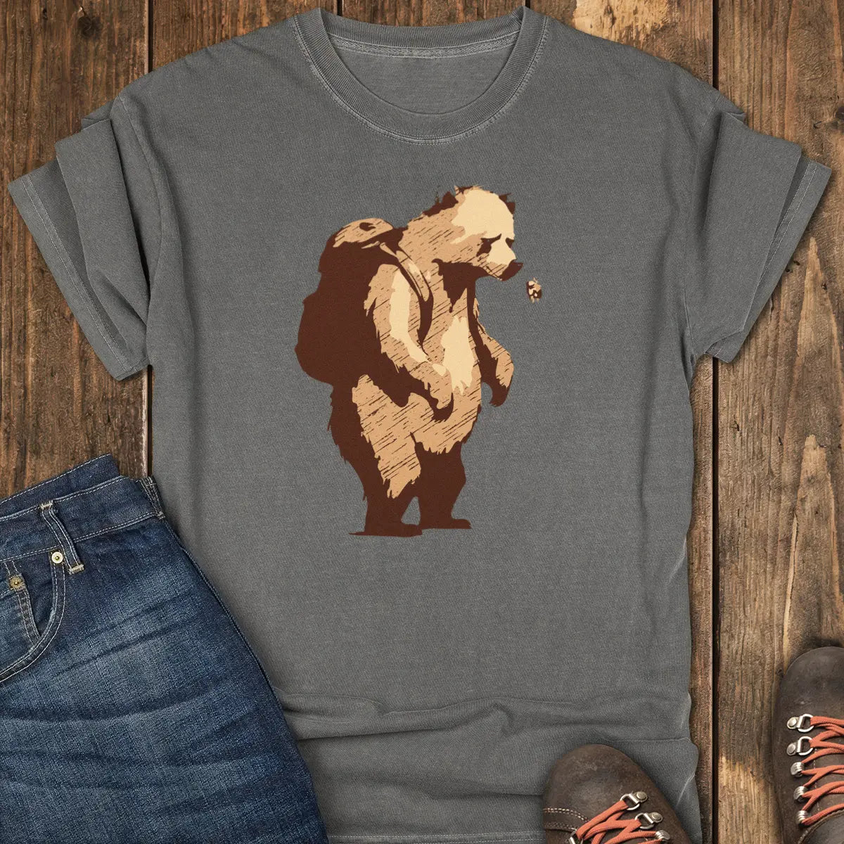Bear and Ladybug Tee - Pepper