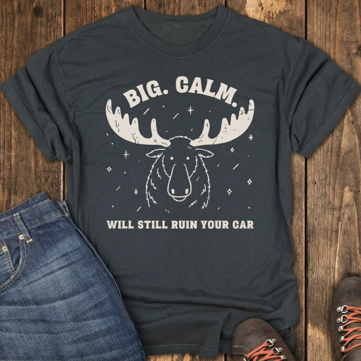 Big Calm Moose Tee - Black