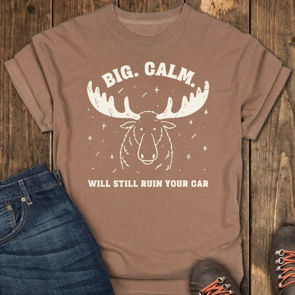 Big Calm Moose Tee - Espresso