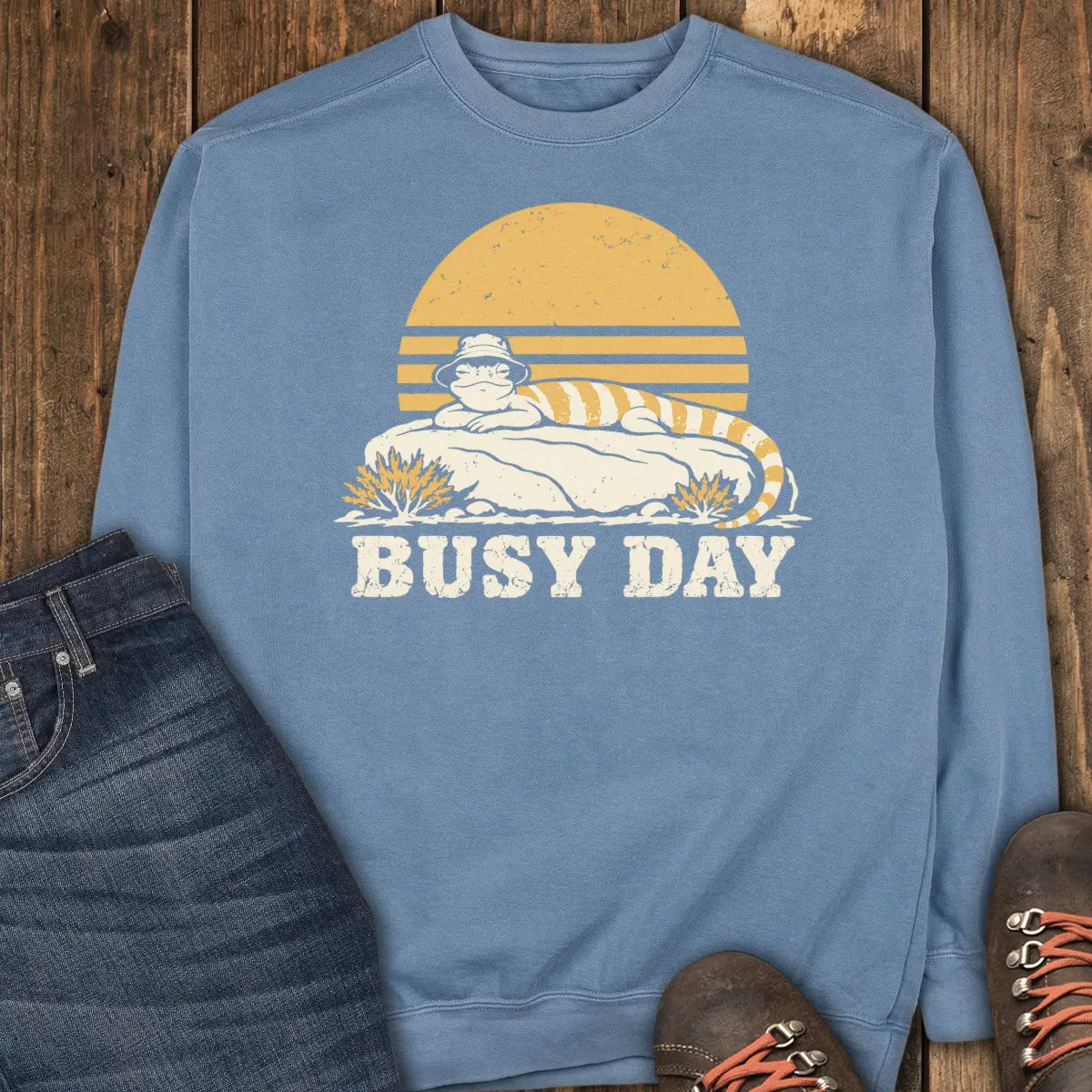 Busy Day Sweatshirt - Blue Jean