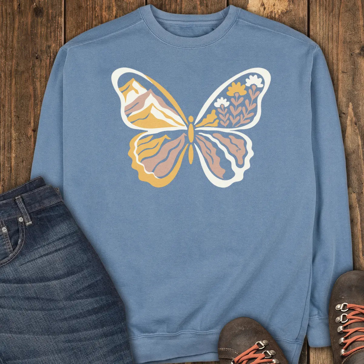 Butterfly Trail Sweatshirt - Blue Jean