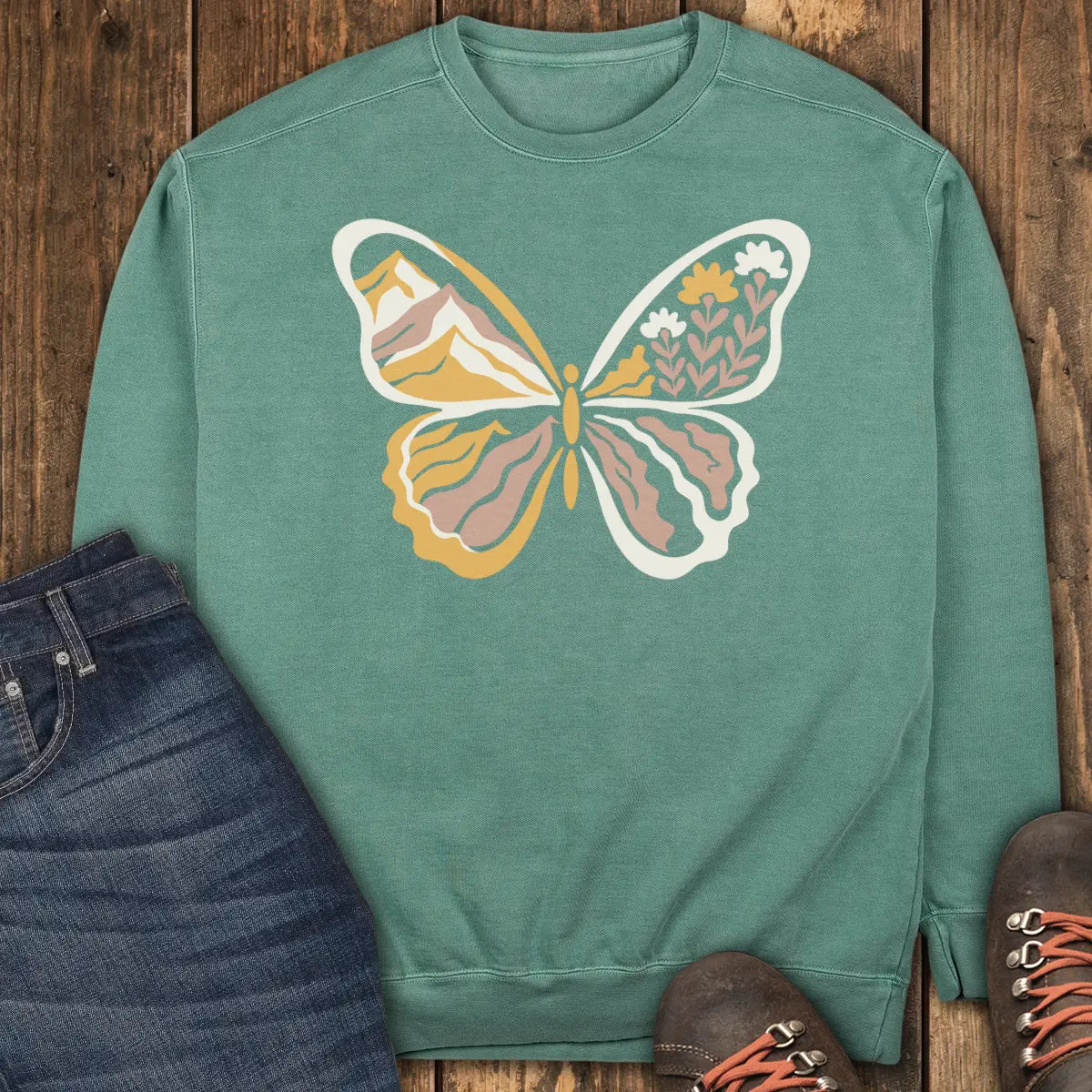 Butterfly Trail Sweatshirt - Light Green