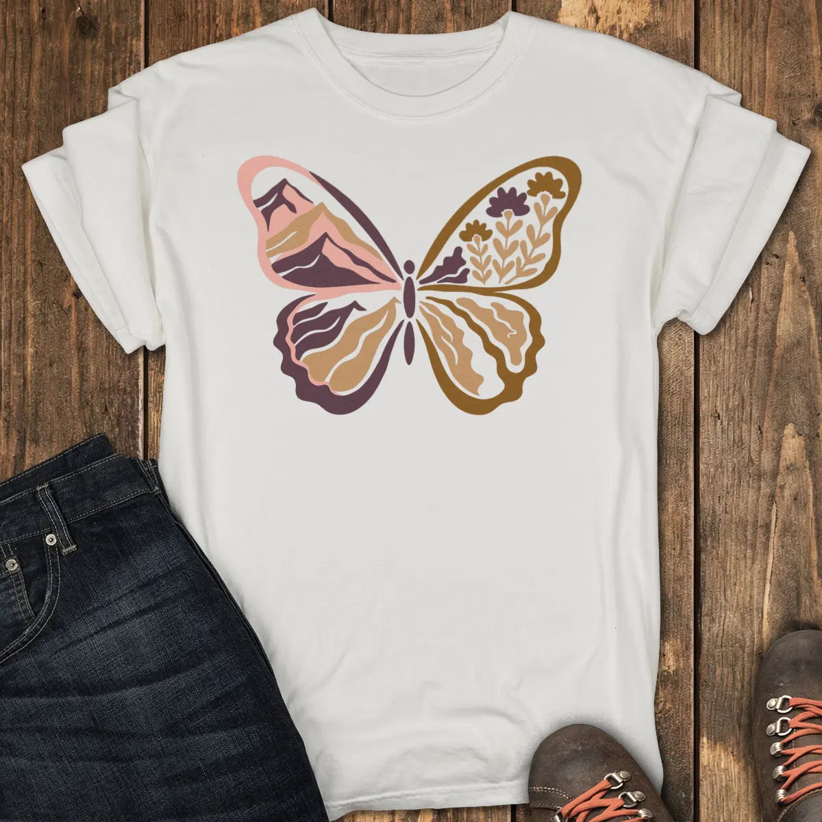 Butterfly Trail Tee - White