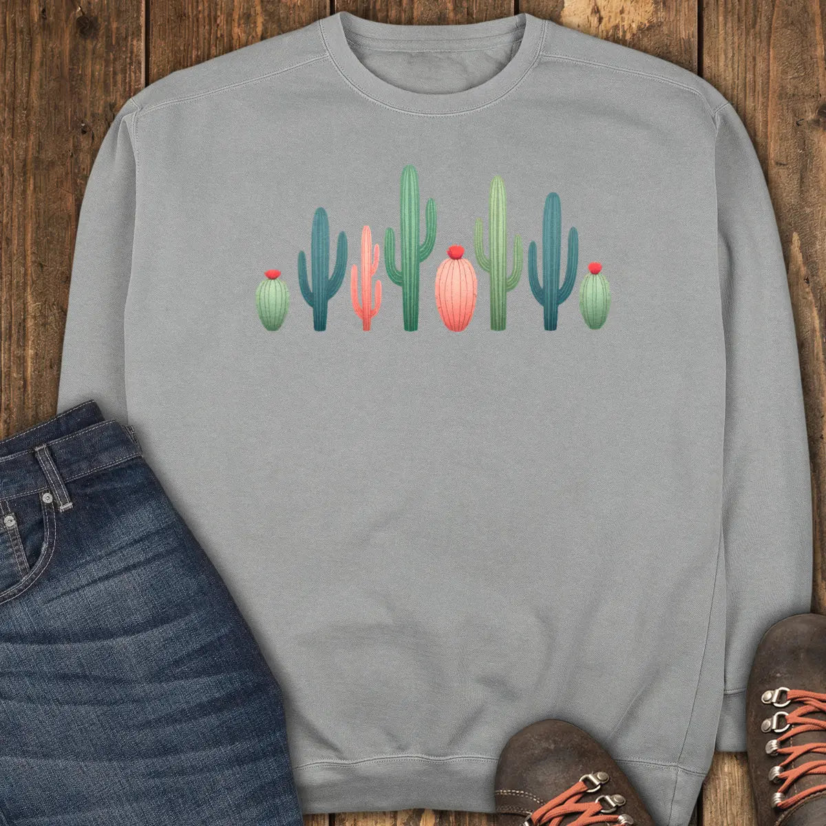 Cactus Lineup Sweatshirt - Grey