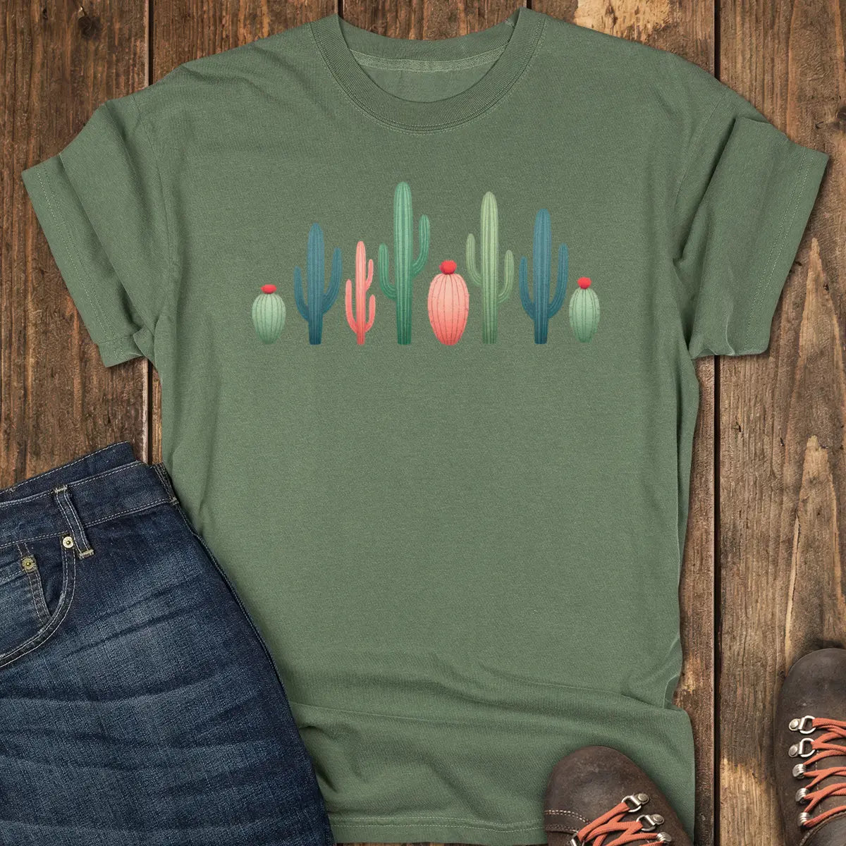 Cactus Lineup Tee - Moss