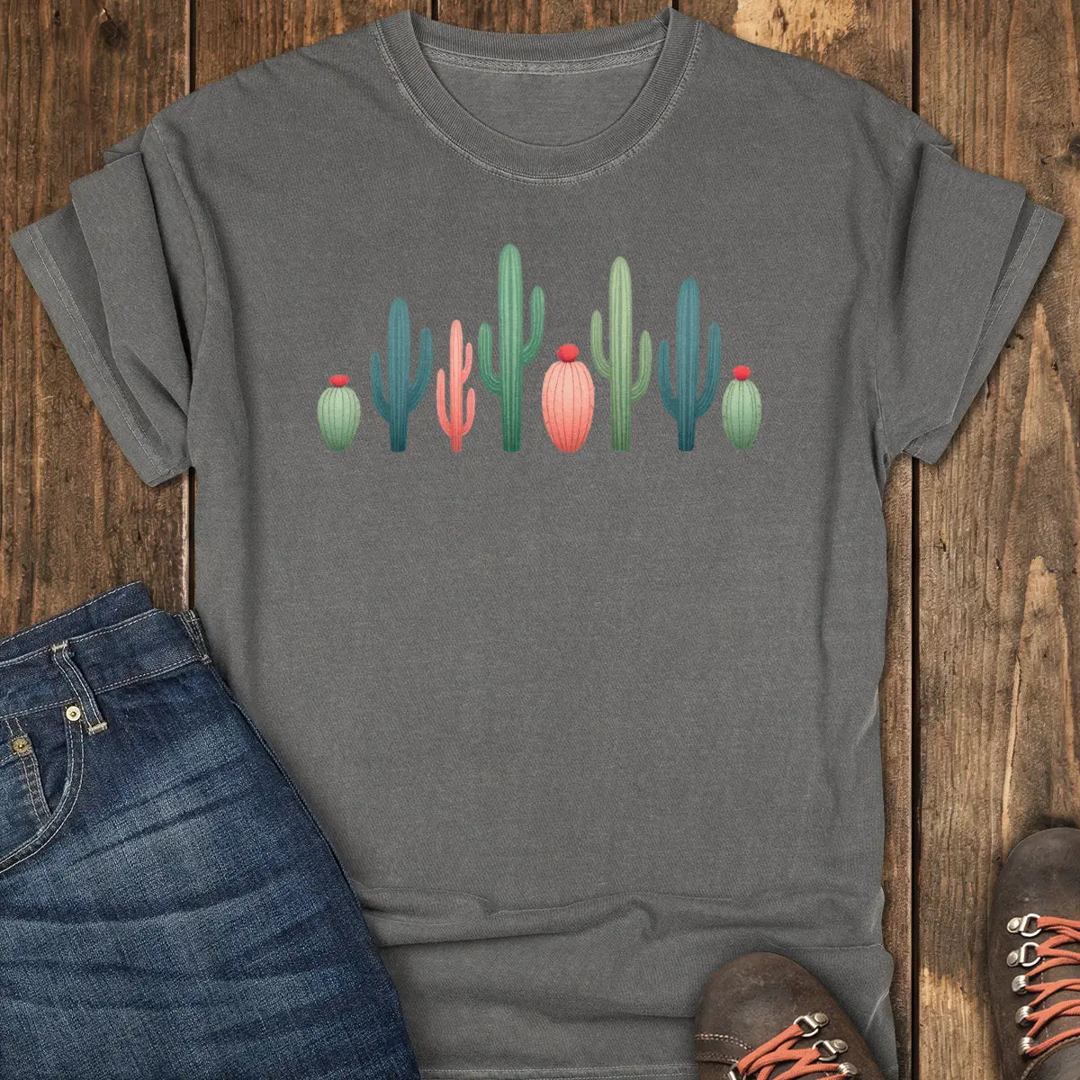 Cactus Lineup Tee - Pepper