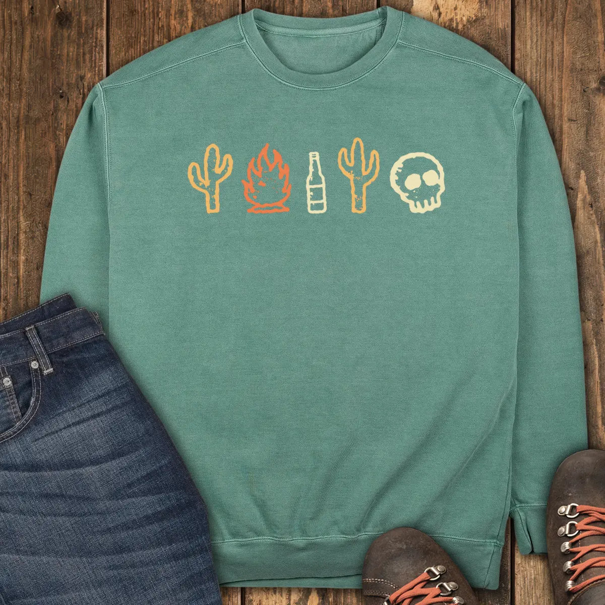 Campfire Cantina Sweatshirt - Light Green