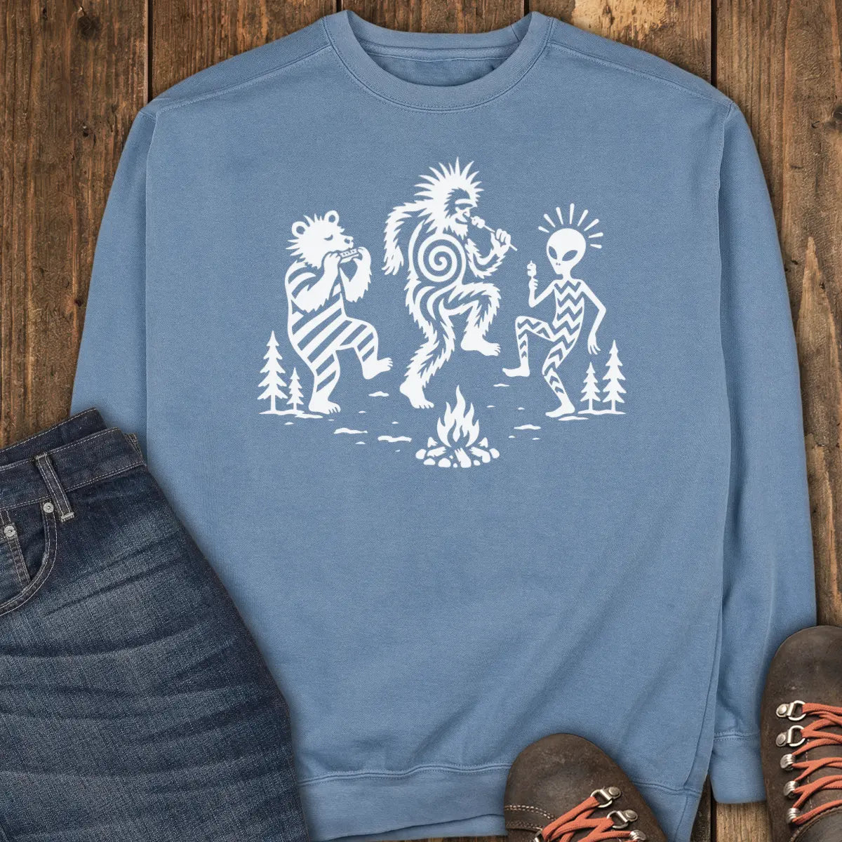 Campfire Dance Sweatshirt - Blue Jean