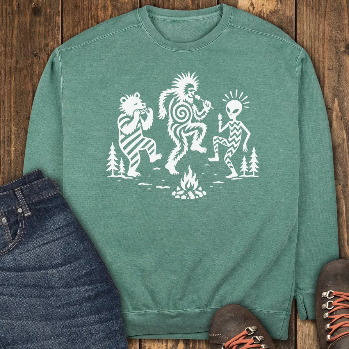 Campfire Dance Sweatshirt - Light Green