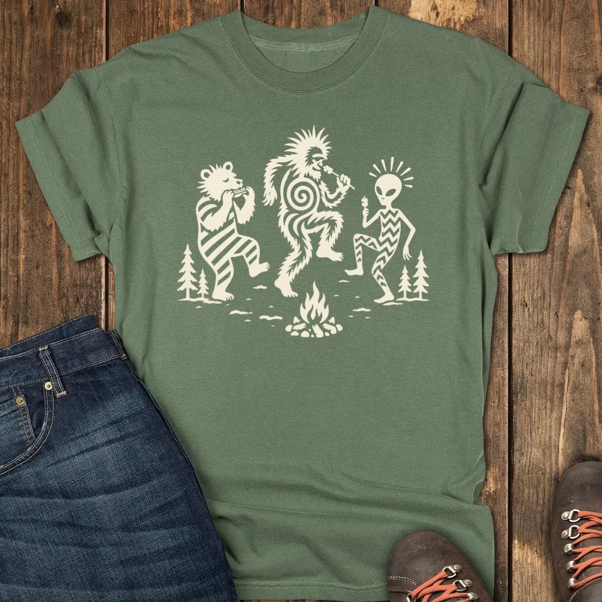 Campfire Dance Tee - Moss