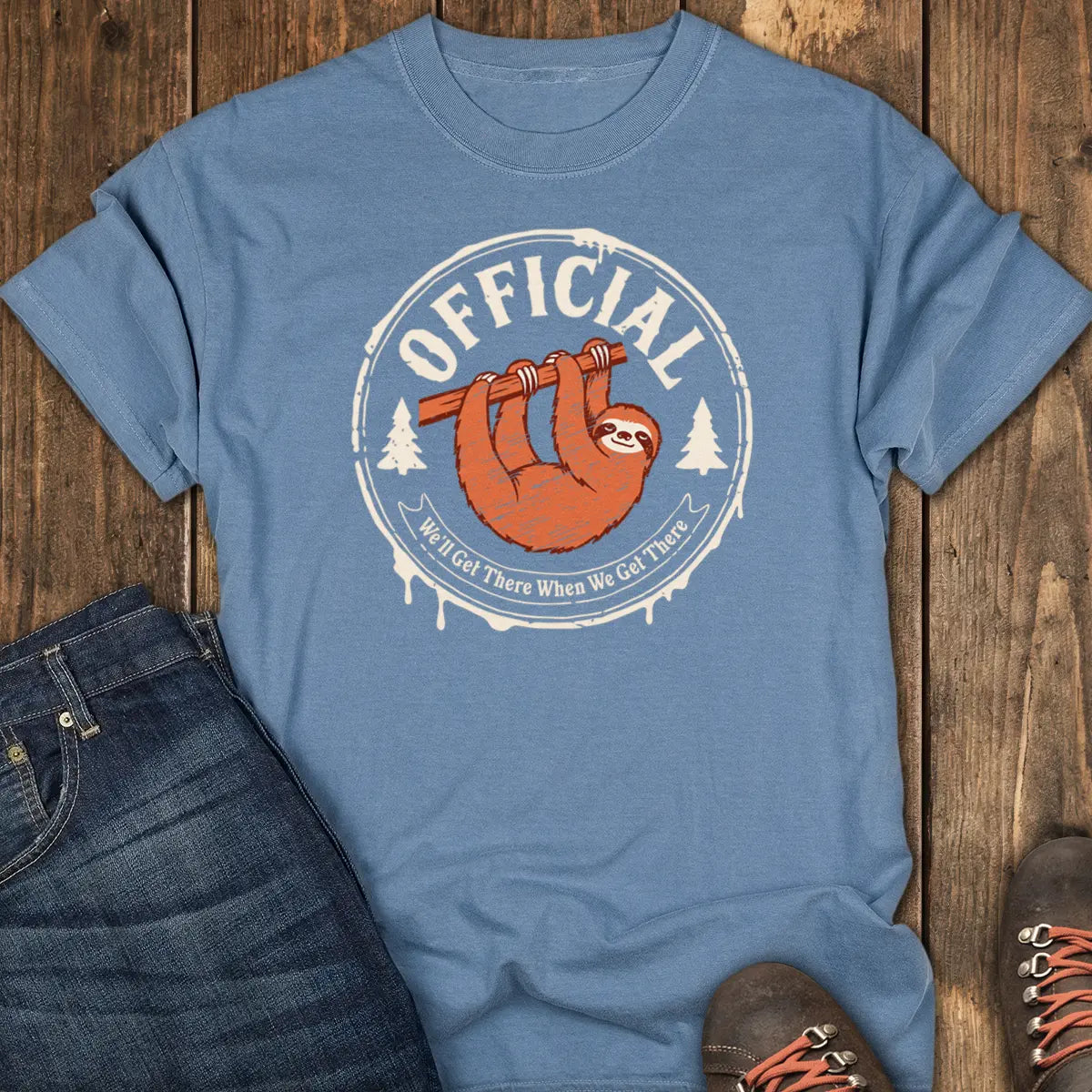 Certified Slow Trail Society Tee - Blue Jean