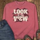 Cloudy Day View Sweatshirt - Crimson