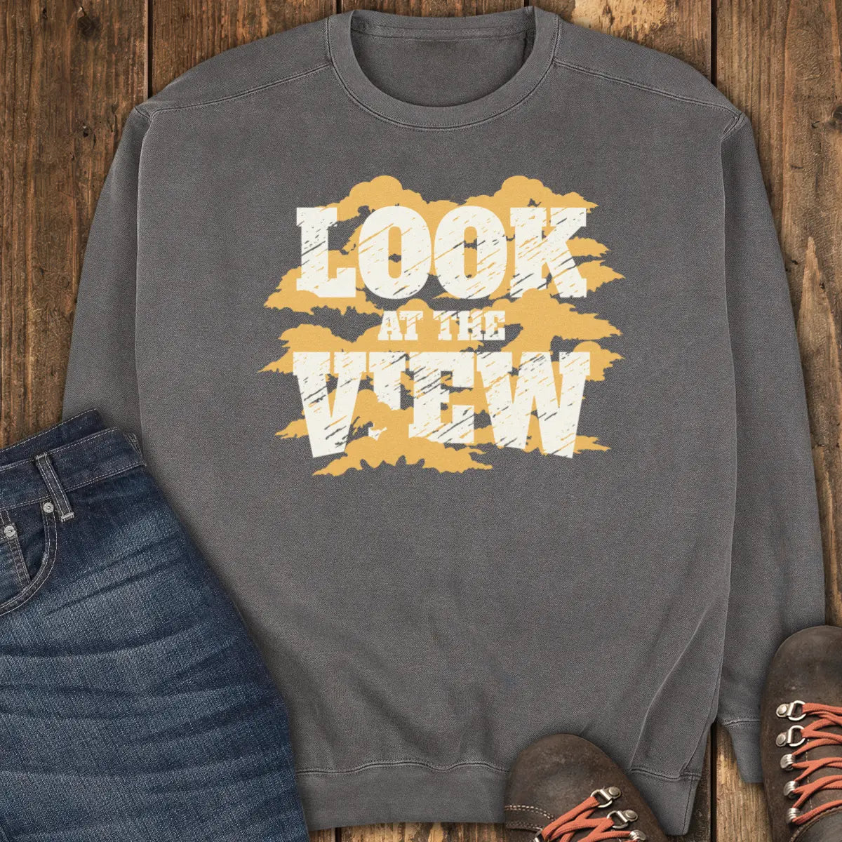 Cloudy Day View Sweatshirt - Pepper