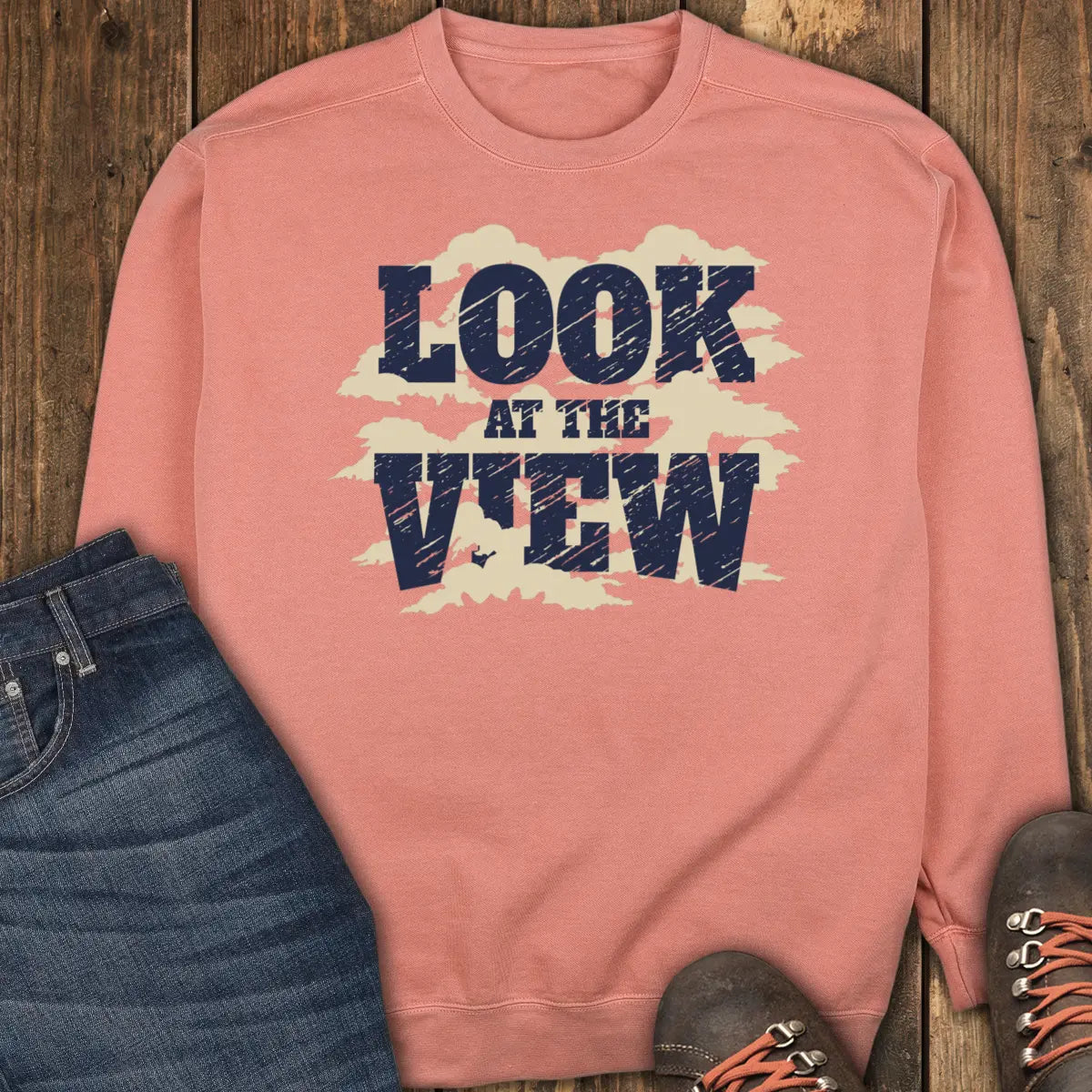 Cloudy Day View Sweatshirt - Terracotta