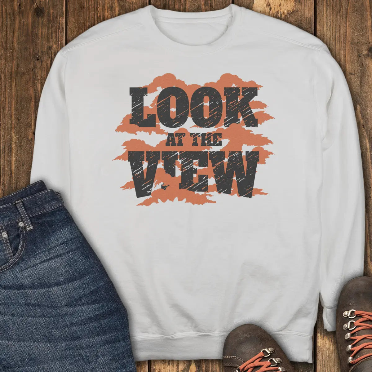Cloudy Day View Sweatshirt - White