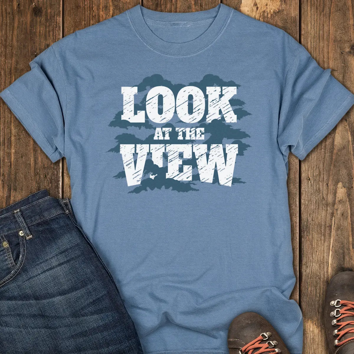 Cloudy Day View Tee - Blue Jean
