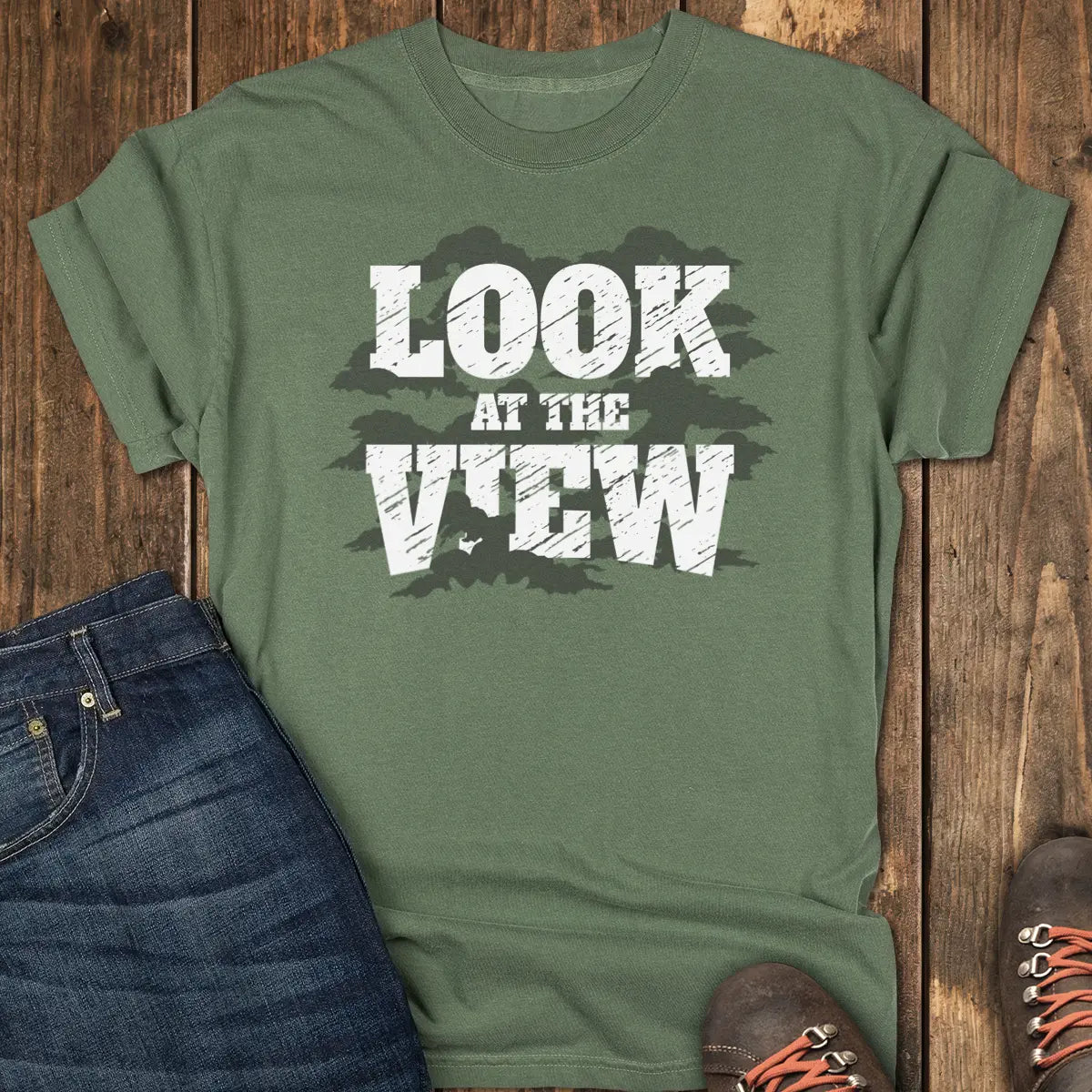 Cloudy Day View Tee - Moss