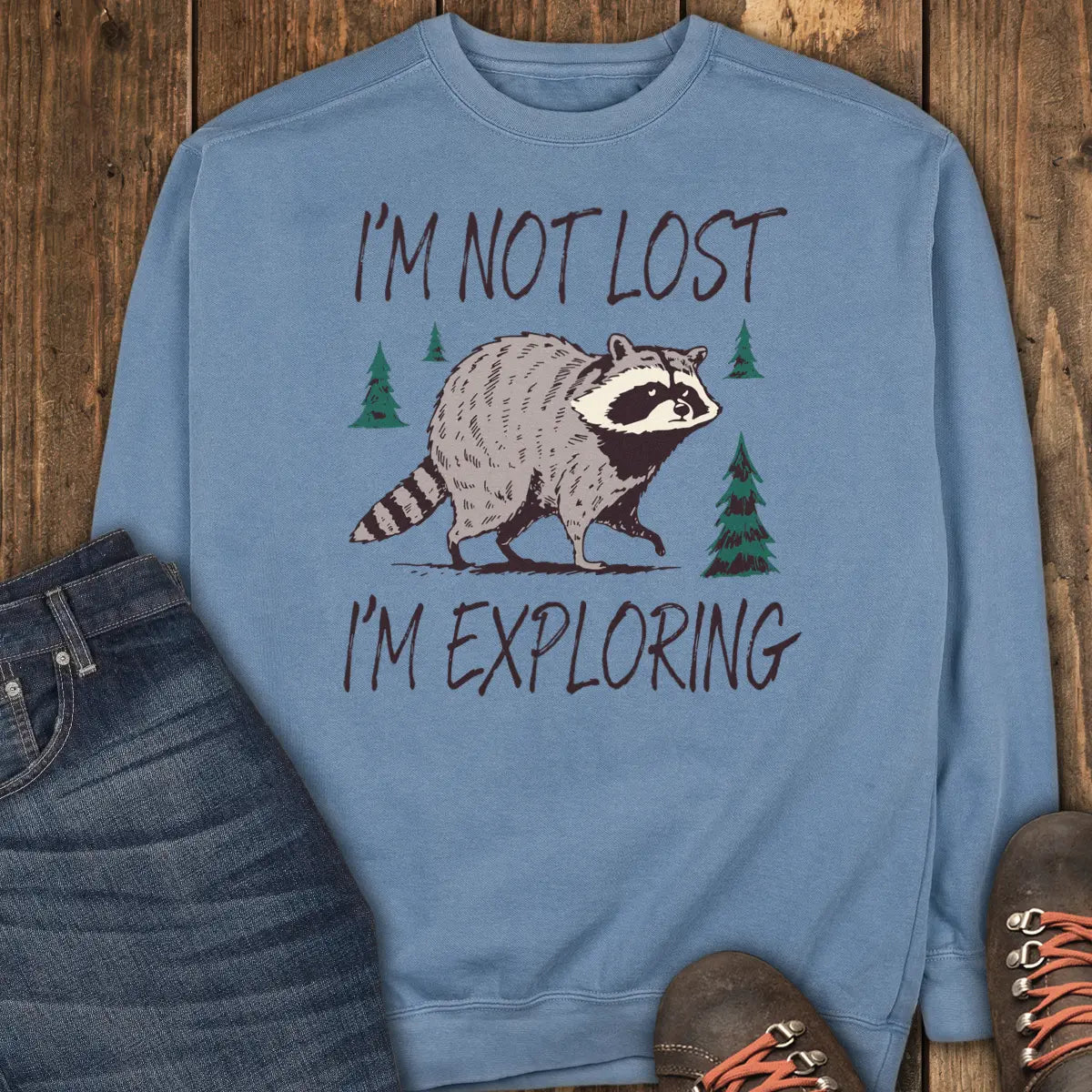 Confidently Exploring Sweatshirt - Blue Jean