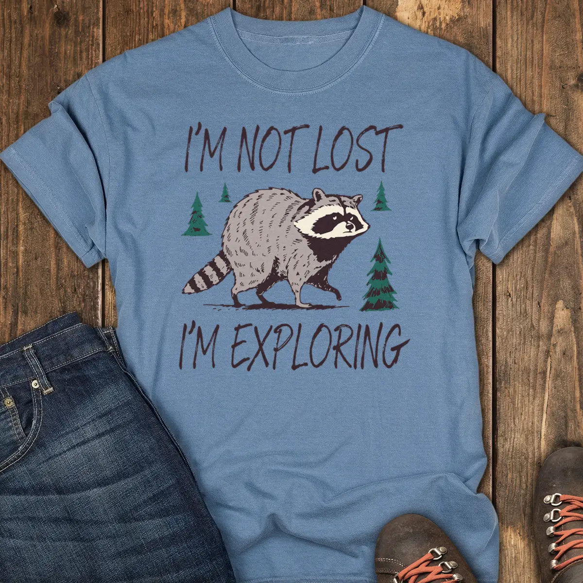 Confidently Exploring Tee - Blue Jean