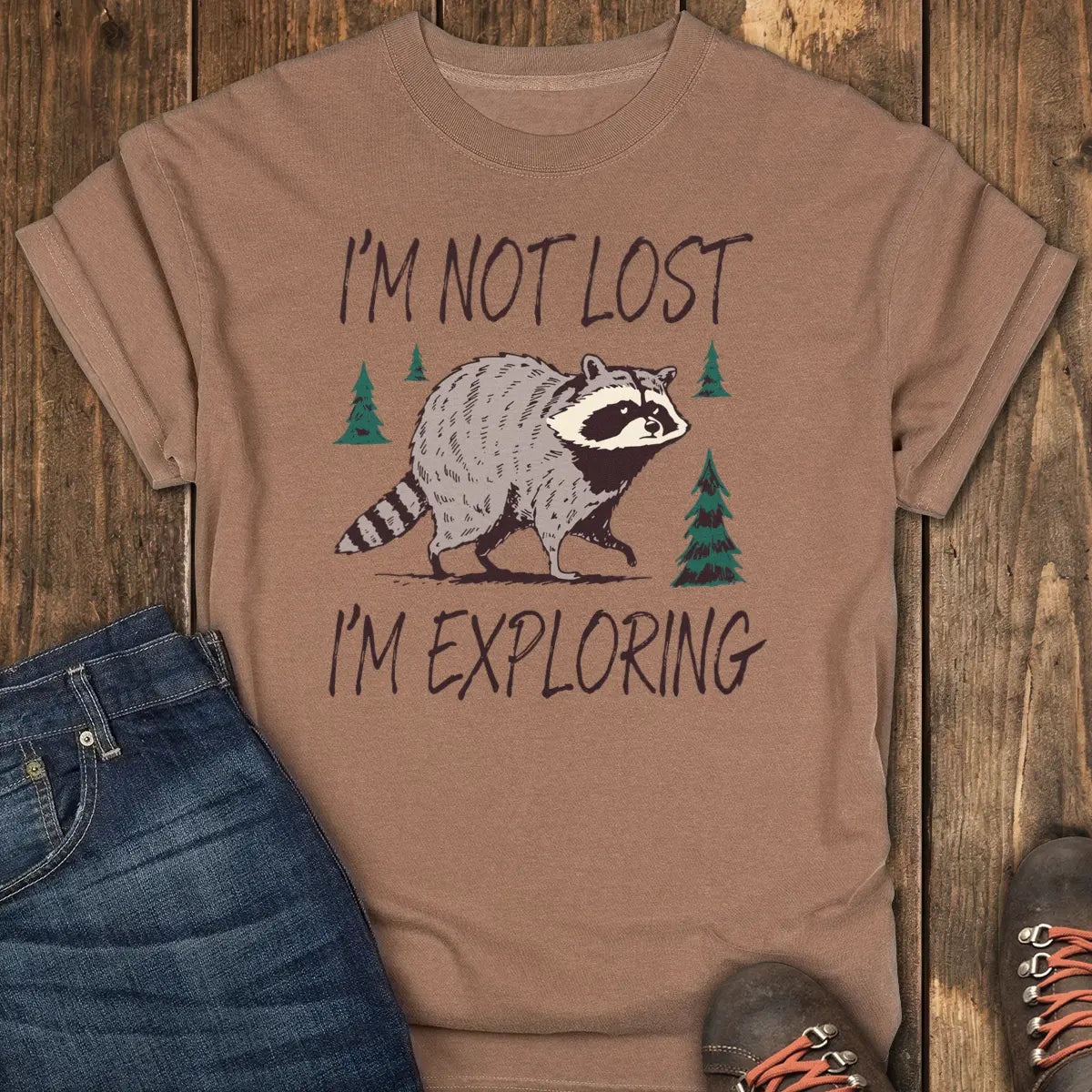 Confidently Exploring Tee - Espresso