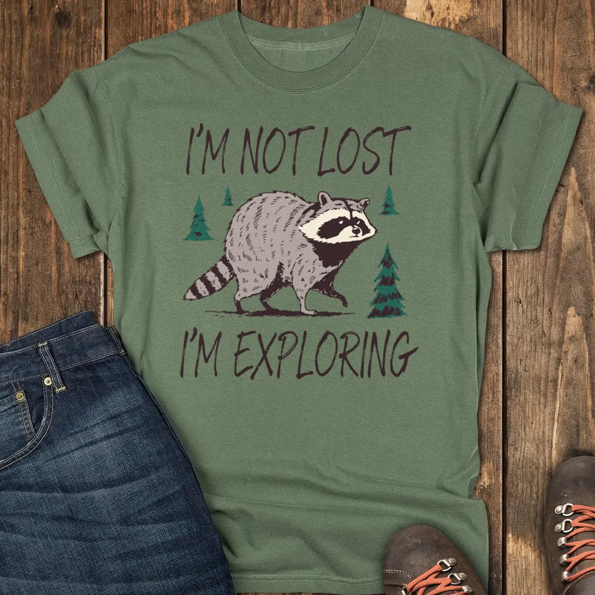 Confidently Exploring Tee - Moss