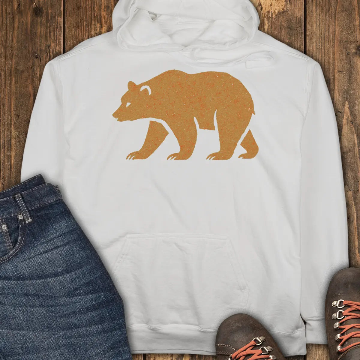 Crimson Bear Hoodie - White