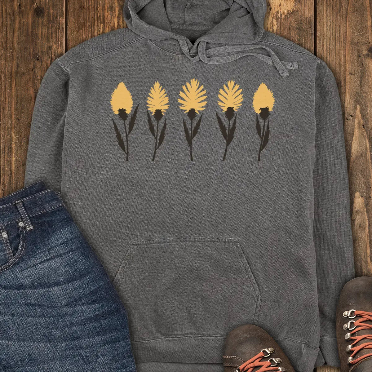 Crimson Bloom Hoodie - Pepper
