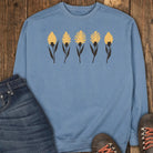 Crimson Bloom Sweatshirt - Blue Jean