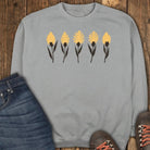 Crimson Bloom Sweatshirt - Grey