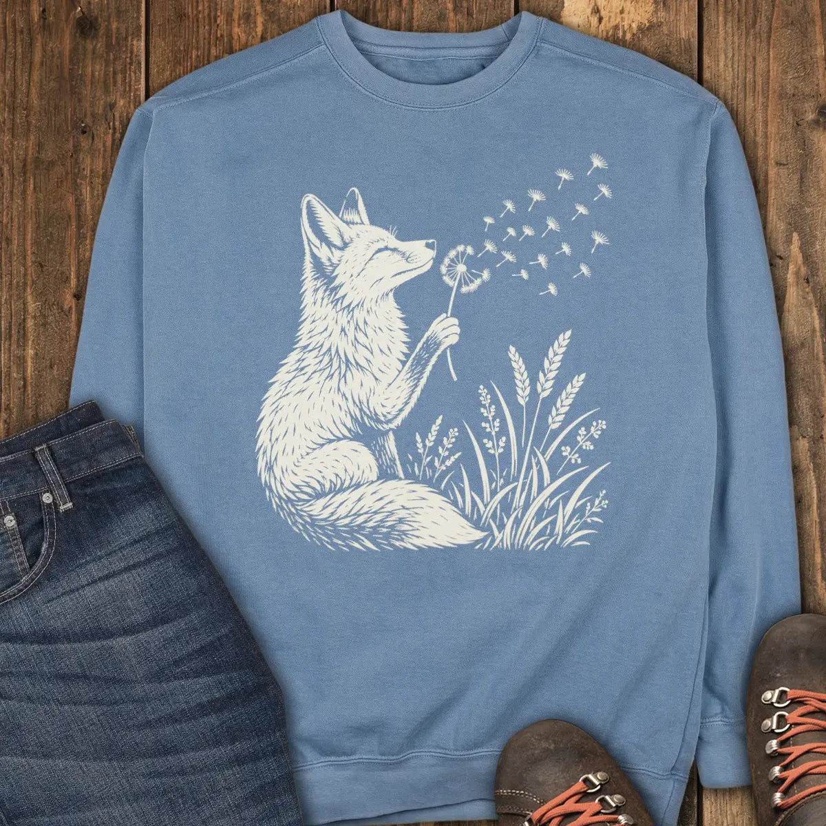 Dandelion Wish Sweatshirt - Blue Jean