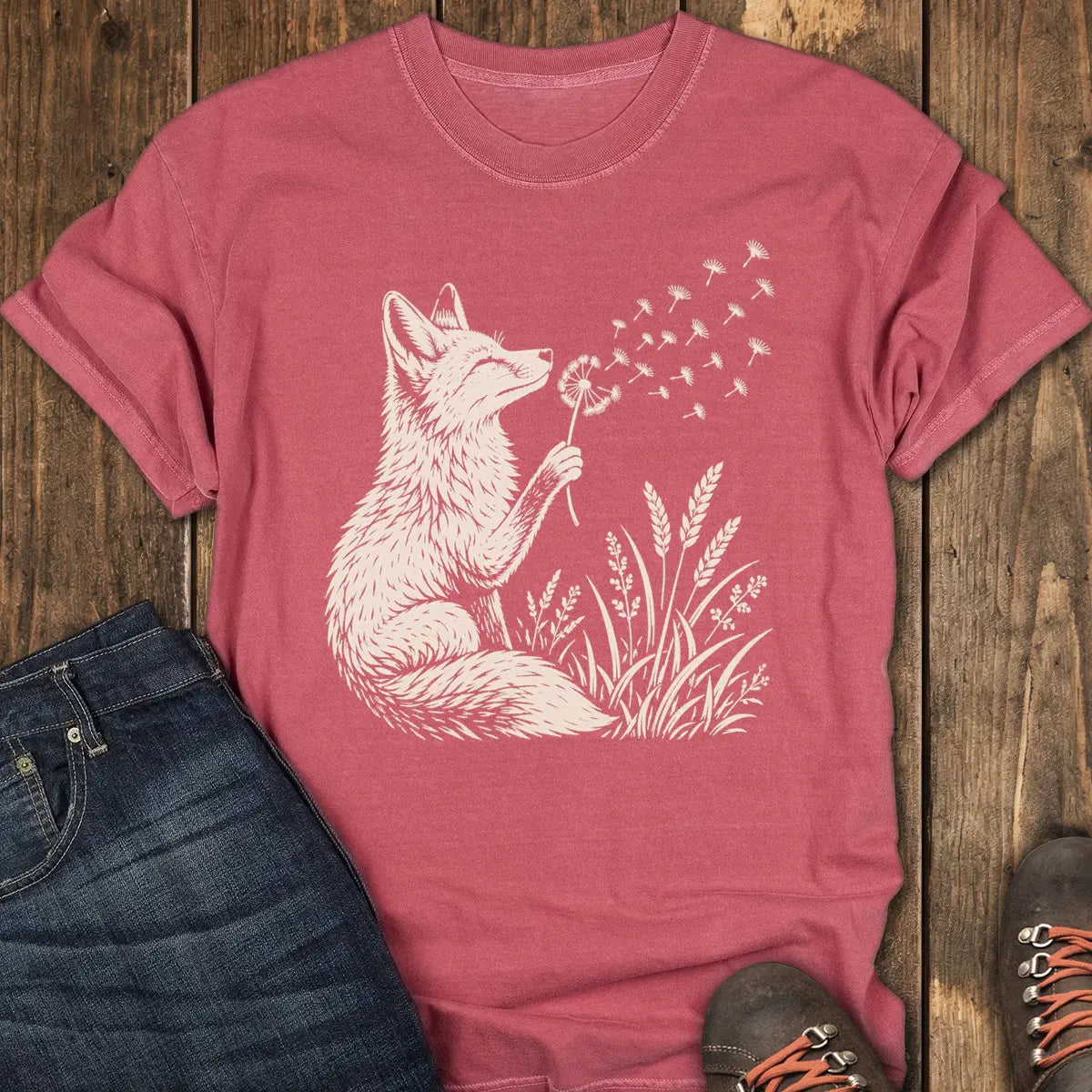 Dandelion Wish Tee - Crimson