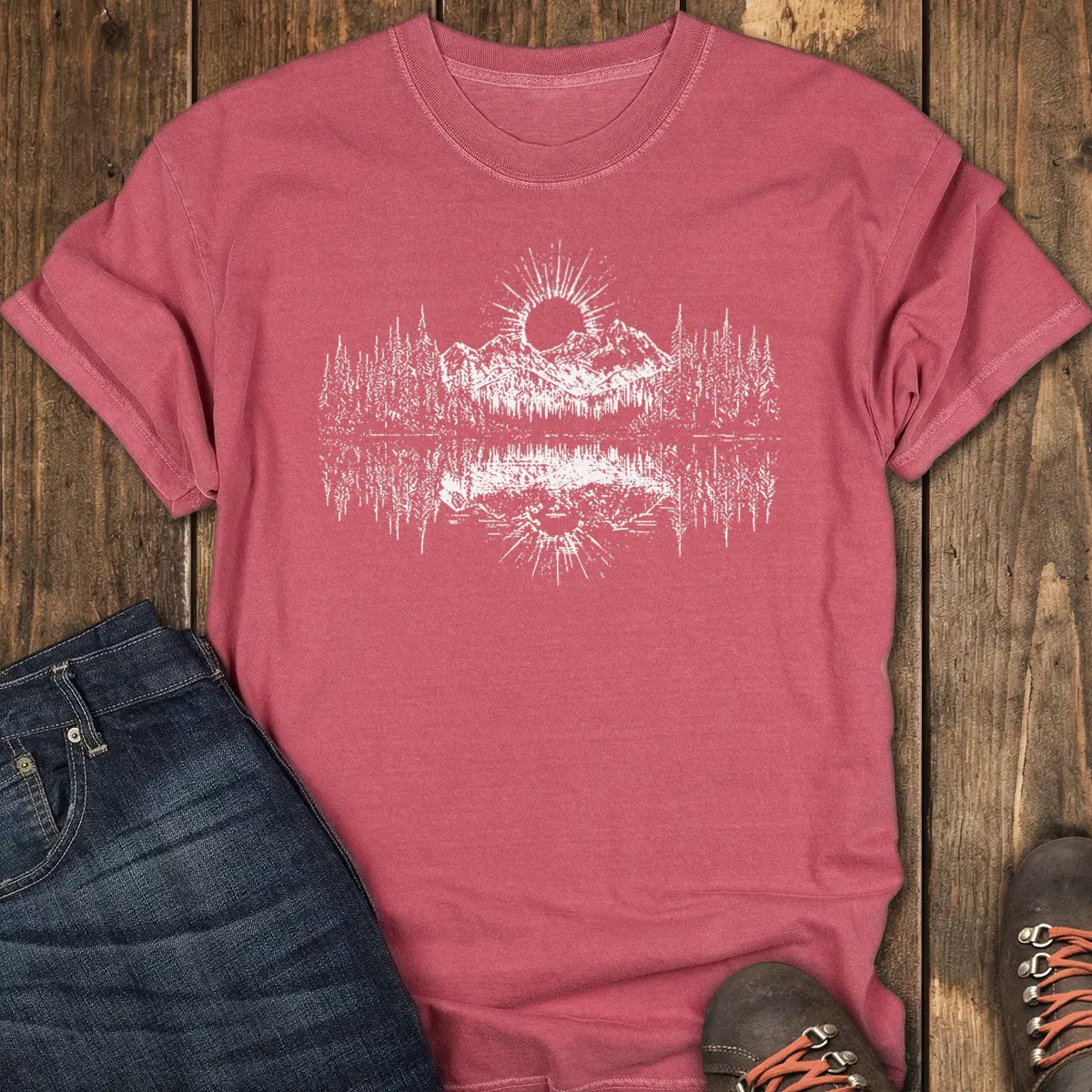 Dark Sun Trail Tee - Crimson