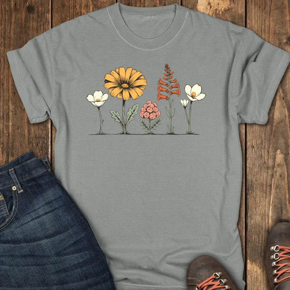 Desert Bloom Tee - Grey