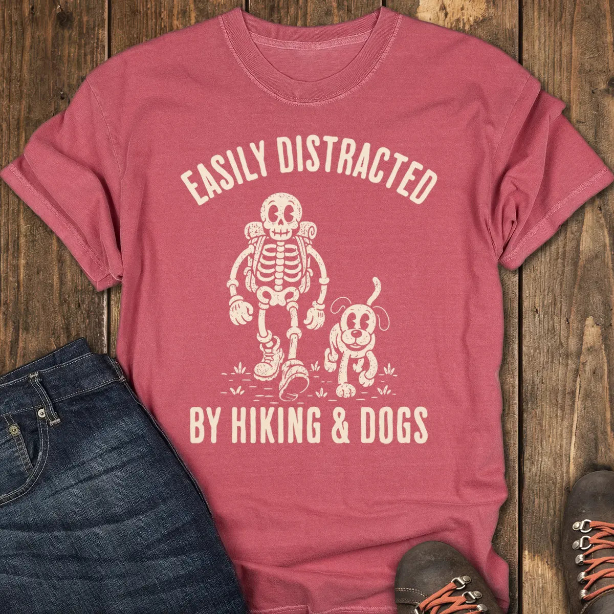 Easily Distracted Tee - Crimson