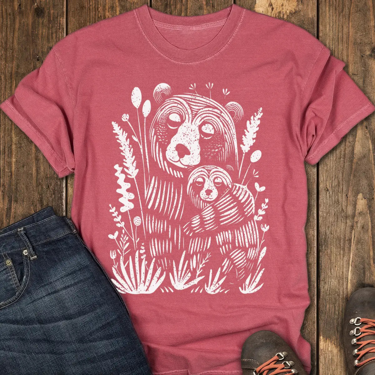 Embrace of the Forest Tee - Crimson