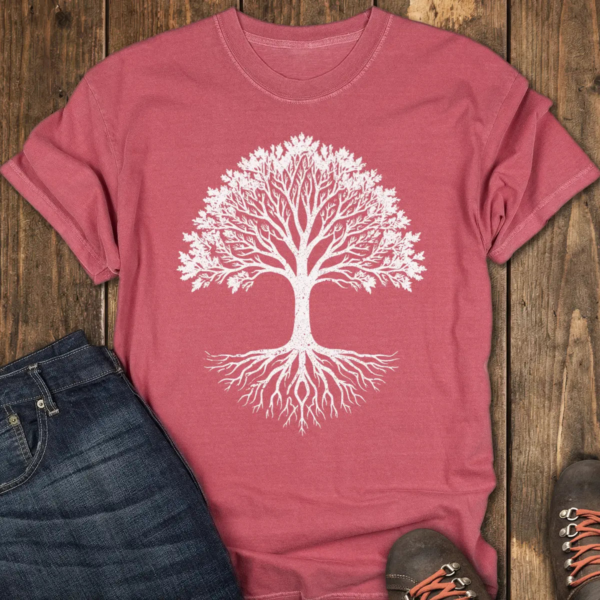 Eternal Tree Tee - Crimson